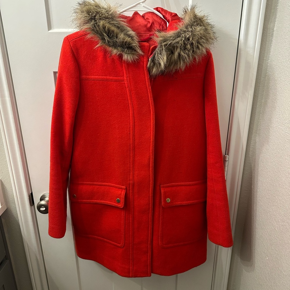 J.Crew factory red vail parka size 6
